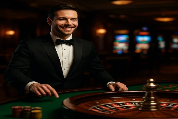 বর্ণিল স্লট মেশিন ও আলোয় ভরে থাকা গেমিং পরিবেশ