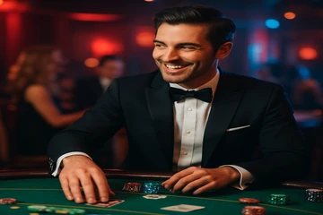 সোনালি মুদ্রা ও রুলেটের গতিময় ক্যাসিনো দৃশ্য